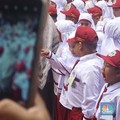 Siswa mengikuti Masa Pengenalan Lingkungan Sekolah (MPLS) 2025 Sekolah Dasar Islam Terpadu SDIT Baitussalam, Bogor, Jawa Barat, Senin, (14/7/2025). (CNBC Indonesia/Muhammad Sabki)