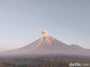 Gunung Semeru Erupsi Semburkan Abu Vulkanik 1,2 Km