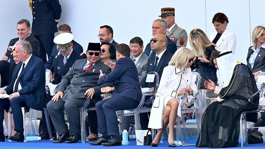 Presiden Prabowo Subianto menjadi tamu kehormatan dalam upacara peringatan Hari Nasional Prancis atau Bastille Day, pada Senin, 14 Juli 2025, di Paris, Prancis. (Instagram/Prabowo)