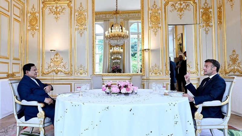 Presiden Prabowo Subianto menjadi tamu kehormatan dalam upacara peringatan Hari Nasional Prancis atau Bastille Day, pada Senin, 14 Juli 2025, di Paris, Prancis. (Instagram/Prabowo)