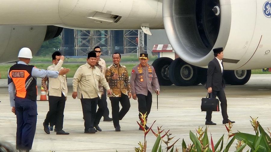 Ketibaan presiden RI Prabowo Subianto, di Pangkalan TNI Angkatan Udara Halim Perdanakusuma, Jakarta Timur. (Dok/Ist)