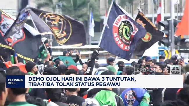 Video: Demo Ojol Bawa 3 Tuntutan, Tiba-Tiba Tolak Status Jadi Pegawai