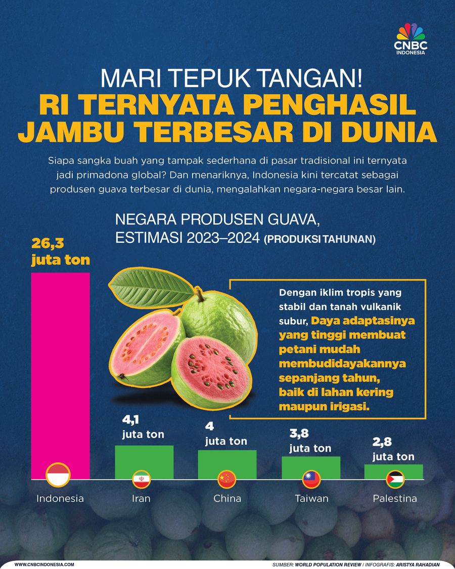 Mari Tepuk Tangan!
RI Ternyata Penghasil Jambu Terbesar di Dunia