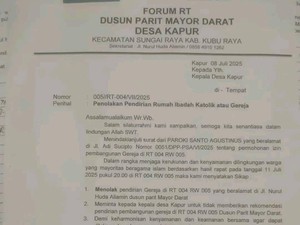 Forum RT di Kubu Raya Tolak Pembangunan Gereja, Bupati Panggil Kades-Camat