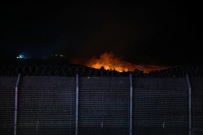 Smoke rises after Israeli strikes on Syria's defense ministry in Damascus, according to Al Jazeera TV, in Damascus, Syria July 16, 2025. REUTERS/Khalil Ashawi