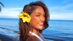Marion Jola Kangen Laut, Asyik Banget Nikmati Sinar Matahari