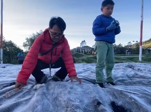 Dieng Capai Suhu Minus 3 Derajat Celsius, Embun Es Lebih Tebal