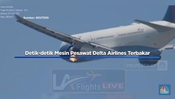 Video: Detik-detik Mesin Pesawat Delta Airlines Terbakar