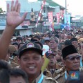 Ribuan kepala desa menghadiri Peluncuran Kelembagaan 80.000 Koperasi Desa/Kelurahan Merah Putih, Desa Bengkal, Kabupaten Temanggung, Jawa Tengah, Senin (21/7/2025). (CNBC Indonesia/Muhammad Sabki)