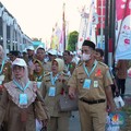 Potret Ribuan Kades Hadiri Peluncuran Kopdes Merah Putih