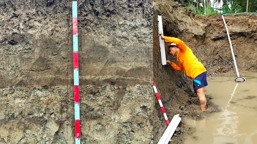 Tim riset dari Pusat Riset Kebencanaan Geologi, Badan Riset dan Inovasi Nasional (BRIN) melakukan kembali survei paleotsunami di wilayah Kulon Progo, Bantul, dan Gunung Kidul pada Mei 2025. (Dok. BRIN)
