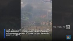 Detik-detik Sekolah di Bangladesh Hancur Tertimpa Pesawat Jatuh