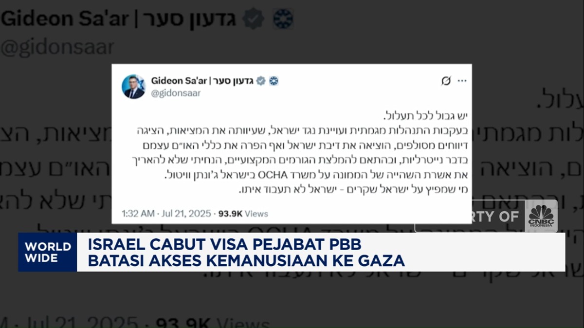 Video: Israel Menggila, Cabut Visa Pejabat PBB dan Batasi Akses ke Gaza