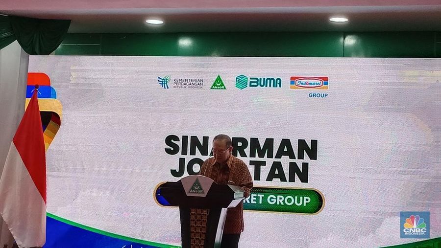 Penandatanganan nota kesepahaman antara GP Ansor dengan Indomaret Group di Jakarta, Selasa (22/7/2025). (CNBC Indonesia/Martyasari Rizky)