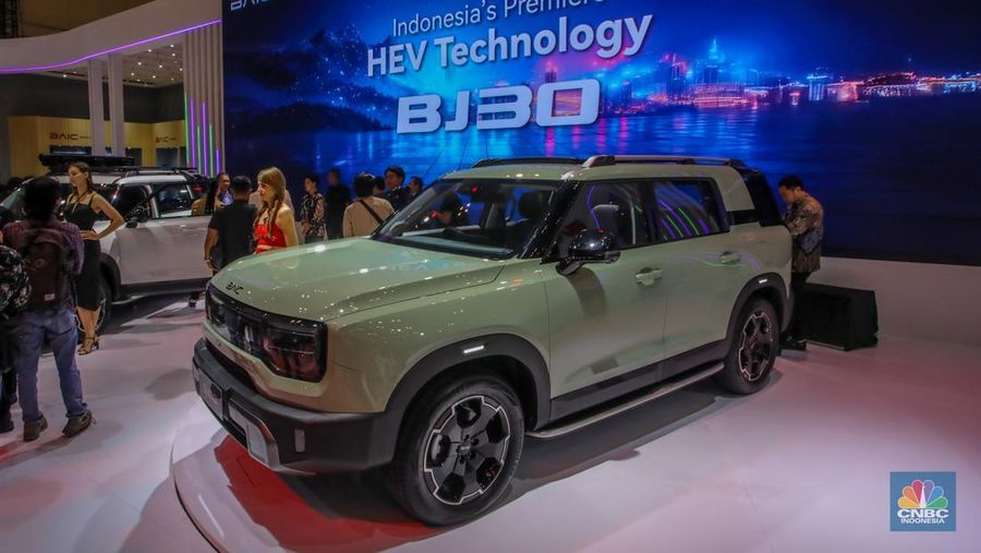 BAIC BJ30 ditampilkan saat peluncuran dalam acara saat dalam acara GIIAS 2025 di ICE BSD, Kabupaten Tangerang, Banten, Rabu (23/7/2025). (CNBC Indonesia/Faisal Rahman)