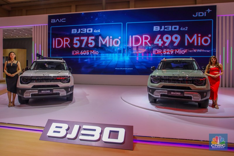 BAIC BJ30 ditampilkan saat peluncuran dalam acara saat dalam acara GIIAS 2025 di ICE BSD, Kabupaten Tangerang, Banten, Rabu (23/7/2025). (CNBC Indonesia/Faisal Rahman) BAIC BJ30 ditampilkan saat peluncuran dalam acara saat dalam acara GIIAS 2025 di ICE BSD, Kabupaten Tangerang, Banten, Rabu (23/7/2025). (CNBC Indonesia/Faisal Rahman)