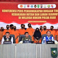 44 Orang Tersangka Kebakaran Hutan-Lahan di Riau, BNPB Ingatkan Siaga