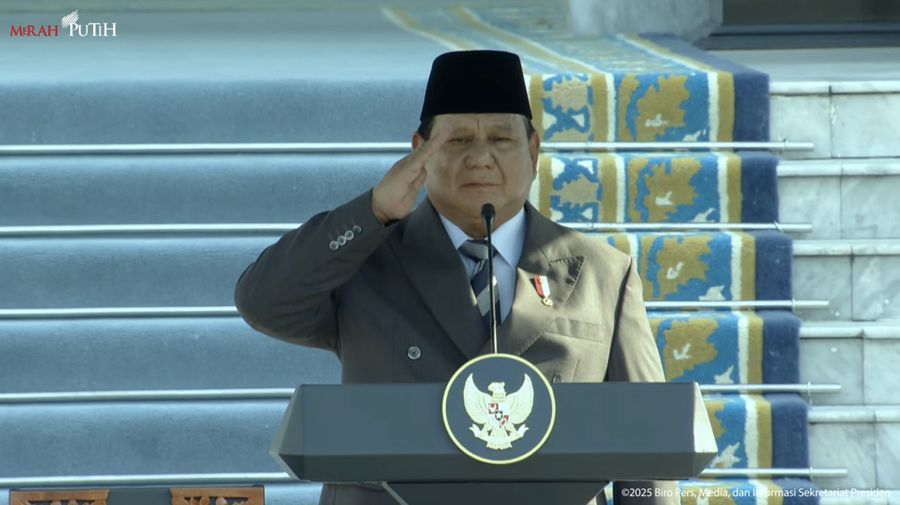 Presiden Prabowo Subianto, Pimpin Upacara Prasetya Perwira TNI dan Polri Tahun 2025, Rabu (23/7/2025). (Tangkapan Layar Youtube Sekretariat Presiden)