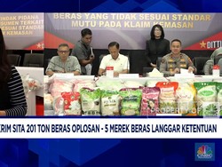Bareskrim Sita 201 Ton Beras Oplosan - 5 Merek Beras Langgar Ketentuan