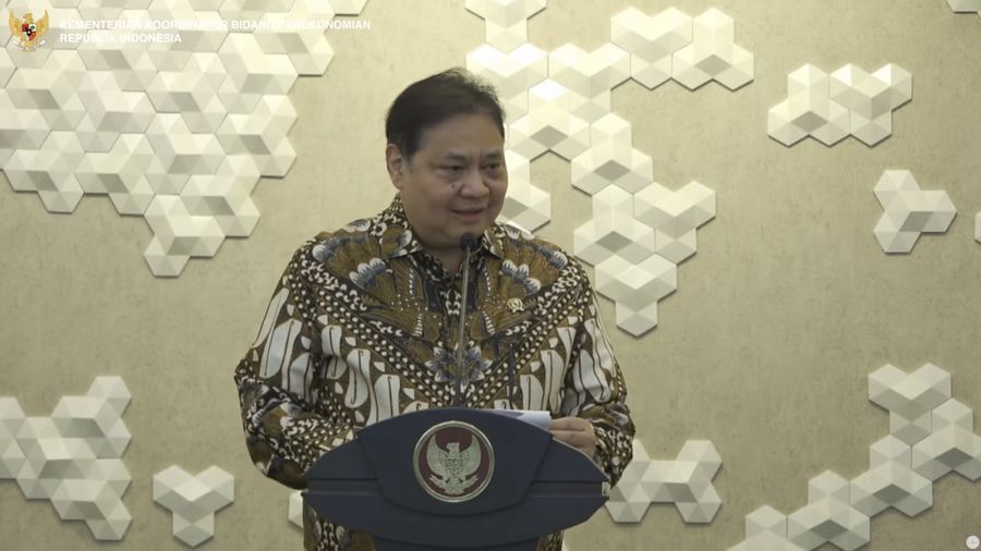 Menko Perekonomian, Airlangga Hartarto dalam Konferensi Pers terkait Joint Statement Indonesia-AS. (Tangkapan Layar)