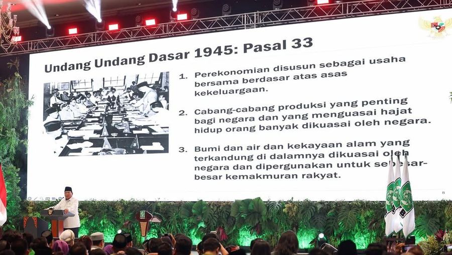 Presiden Prabowo Subianto saat menghadiri peringatan Hut Partai Kebangkitan Bangsa (PKB) ke-27. (Instagram/prabowo)
