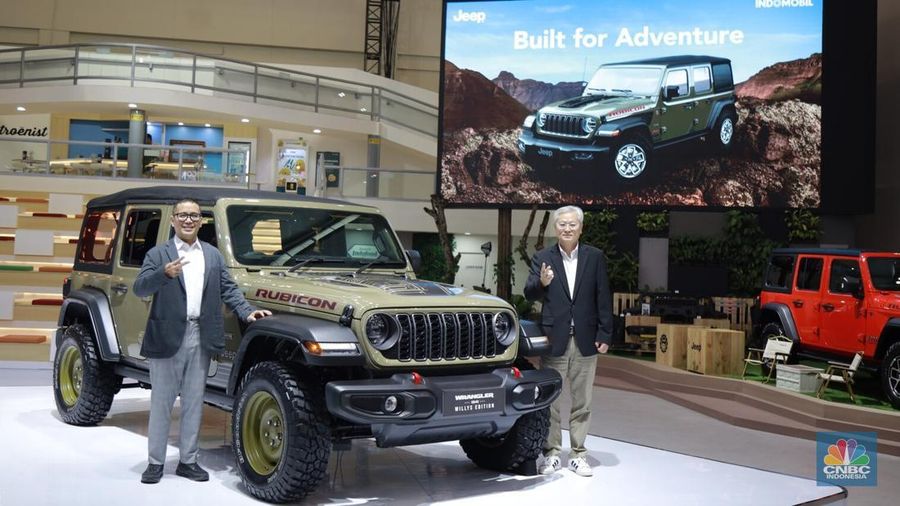 Jeep merilis kendaraan off-road legendaris, termasuk peluncuran perdana Jeep Wrangler ‘41 Willys 4-Door Edition di ajang Gaikindo Indonesia Internasional Auto Show (GIIAS) 2025. (CNBC Indonesia/Ferry Sandi)