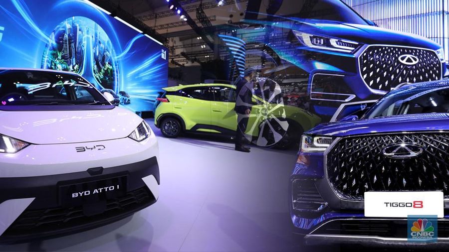 Kendaraan China di GIIAS 2025 BYD, Chery dan Jaecoo. (CNBC Indonesia)