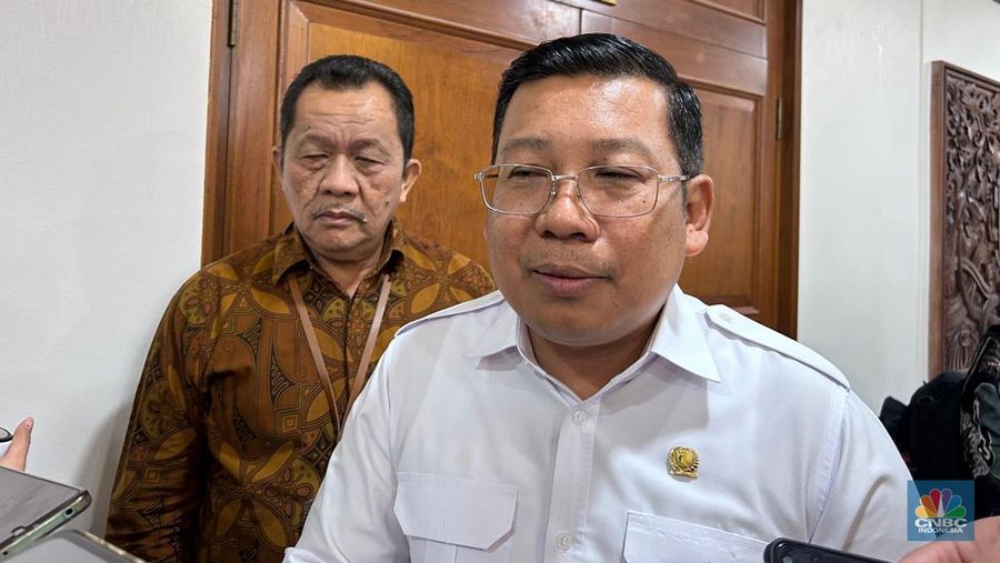 Kepala Badan Pangan Nasional (Bapanas) Arief Prasetyo Adi saat ditemui di kantor Kemenko Pangan, Jakarta, Jumat (25/7/2025). (CNBC Indonesia/Martyasari Rizky)