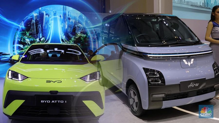 Kolase BYD dan Wuling Air EV. (CNBC Indonesia)