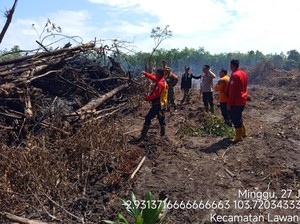Satgas Karhutla Muba Temukan Lahan Bekas Terbakar dan Masih Berasap