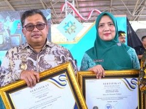 Bupati-Ketua PKK Takalar Terima Penghargaan Atas Dukungan Program Quick Wins