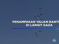 Video: Penampakan 'Hujan Bantuan' di Langit Gaza