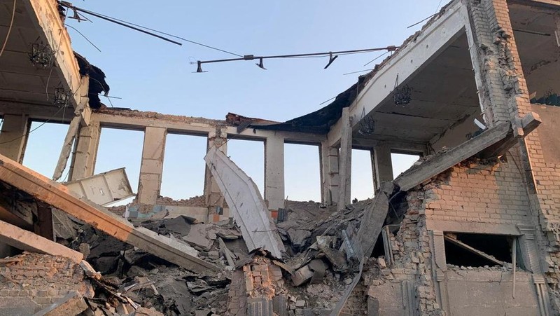 Kondisi kerusakan akibat serangan udara Rusai di wilayah Zaporizhzhia, Ukraina, Selasa (29/7/2025). (State Penitentiary Service of Ukraine/Handout via REUTERS)