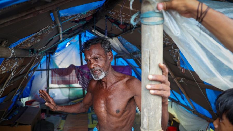 Suasana pengungsian Muslim di negara bagian Assam, India timur laut, 18 Juli 2025. (REUTERS/Sahiba Chawdhary)