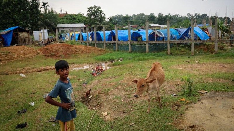 Suasana pengungsian Muslim di negara bagian Assam, India timur laut, 18 Juli 2025. (REUTERS/Sahiba Chawdhary)