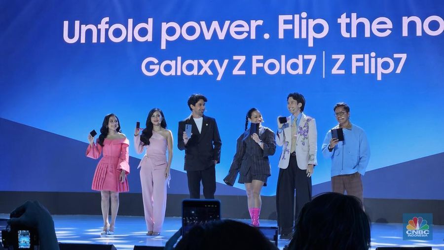 Peluncuran Galaxy Z Fold7 dan Flip7 di PIK, Tangerang, Rabu (30/7/2025). (CNBC Indonesia/Intan Rakhmayanti)
