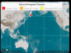 13 Lokasi di Indonesia Ini Terdampak Tsunami Kecil Imbas Gempa Rusia M 8,7