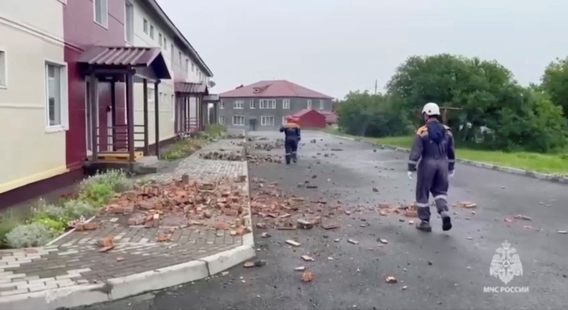 Sebuah taman kanak-kanak yang rusak akibat gempa bumi terlihat di Petropavlovsk-Kamchatsky, Kamchatka Krai, Rusia, 30 Juli 2025. Sebuah taman kanak-kanak yang rusak akibat gempa bumi terlihat di Petropavlovsk-Kamchatsky, Kamchatka Krai, Rusia, 30 Juli 2025. (Administration of the Governor of Kamchatka Krai/Handout via REUTERS)