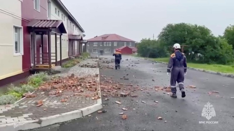 Sebuah taman kanak-kanak yang rusak akibat gempa bumi terlihat di Petropavlovsk-Kamchatsky, Kamchatka Krai, Rusia, 30 Juli 2025. (Administration of the Governor of Kamchatka Krai/Handout via REUTERS)