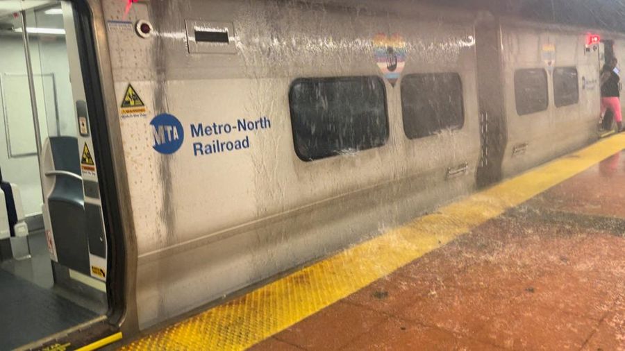Banjir di kota New York merembes ke dalam kereta bawah tanah saat negara bagian mengumumkan keadaan darurat. (Chantal McLaughlin via REUTERS/Chantal McLaughlin)