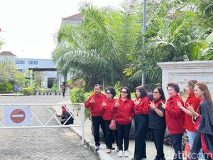 Suasana di Luar Venue Kongres PDIP ke-6 di Bali