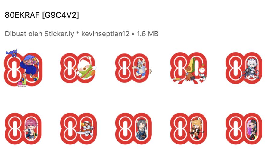 Stiker WhatsApp kemerdekaan RI. (Dok. Kementerian Ekraf)