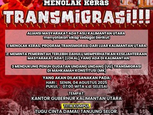 Masyarakat Adat Kaltara Akan Aksi Tolak Transmigrasi: Tak Ditunggangi Politik