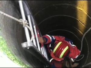 Damkar Selamatkan Anak Kambing yang Tercebur Sumur Sedalam 6 Meter