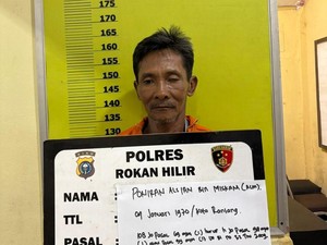 Poniran Jadi Tersangka Usai Lahan 1 Ha di Rohil Terbakar gegara Puntung Rokok