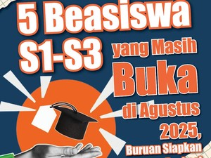Infografis: 5 Beasiswa S1-S3 yang Masih Buka Agustus 2025