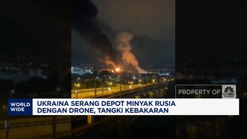 Video: Drone Ukraina Serang Depot Minyak Rusia, Picu Kebakaran Besar