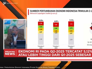 Video: BPS Catat Ekonomi RI Kuartal II-2025 Tumbuh 5,12% (yoy)