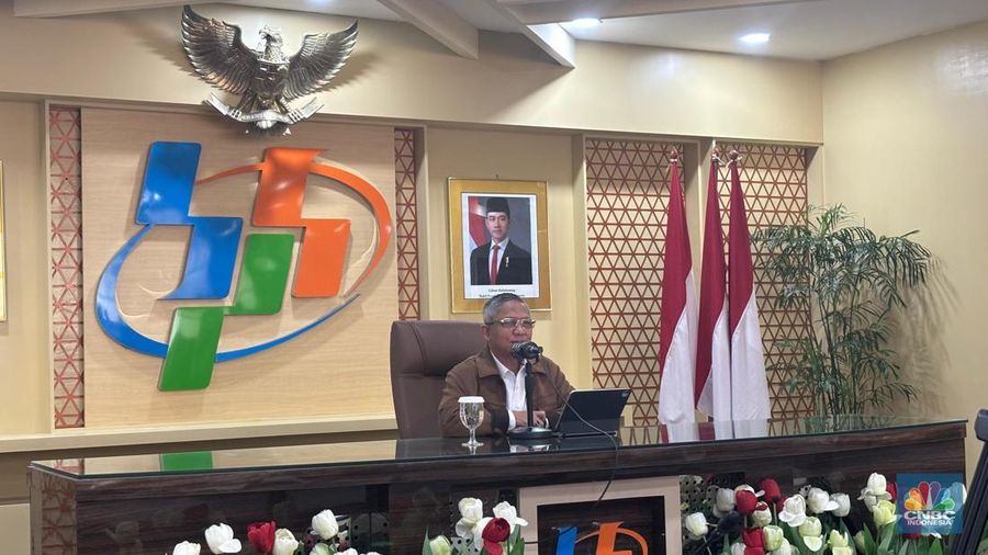 Deputi Bidang Neraca dan Analisis Statistik BPS Moh. Edy Mahmud. (CNBC Indonesia/Zahwa Madjid)
