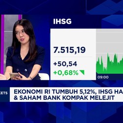 Video: Ekonomi RI Tumbuh 5,12%, IHSG Cerah & Saham Bank Kompak Naik